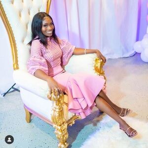 Elegant Pink Ruffled Dress